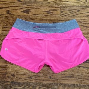 lululemon speed up sonic pink 2.5" size 6